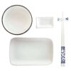 Questo Set Sushi Da 10 Pezzi In Porcellana Con Bacchette In Bambù È L’accessorio Perfetto Per Portare Un’esperienza Sushi Raffinata Direttamente A Casa Tua. Con Un Design Elegante E Funzionale, È Ideale Per Due Persone E Include Tutto Il Necessario Per Servire E Gustare Sushi Con Stile. Design Elegante E Moderno: La Porcellana Bianca E Le Bacchette In Bambù Creano Un Effetto Visivo Sofisticato, Adatto A Qualsiasi Tavola, Dalle Cene Informali Alle Occasioni Speciali. Materiali Di Alta Qualità: La Porcellana È Resistente E Facile Da Pulire, Mentre Le Bacchette In Bambù Sono Leggere E Naturali, Garantendo Un’esperienza Autentica. Set Completo: Include 2 Piatti Per Sushi, 2 Piattini Per Salsa, 2 Portabacchette, 2 Bacchette In Bambù E 2 Supporti Per Bacchette, Tutto Pensato Per Un Servizio Impeccabile. Versatilità D’uso: Perfetto Per Cene A Tema Sushi, Serate Tra Amici O Momenti Romantici, Questo Set Aggiunge Un Tocco Di Eleganza Alla Tua Tavola. Dimensioni Compatte: Facile Da Conservare E Riporre, È Ideale Per Chi Cerca Praticità Senza Rinunciare Allo Stile. Specifiche Tecniche: Materiale: Porcellana E Bambù Colore: Bianco E Bambù Naturale Contenuto: 10 Pezzi (2 Piatti Sushi, 2 Piattini Salsa, 2 Portabacchette, 2 Bacchette, 2 Supporti) Stile: Elegante/Moderno Utilizzo: Indoor Utilizzo Consigliato: Perfetto Per Chi Cerca Un Set Sushi Completo E Di Design, Questo Set È Ideale Per Appassionati Di Cucina Giapponese E Per Chi Ama Ospitare Con Stile. Un’ottima Idea Regalo Per Occasioni Speciali.