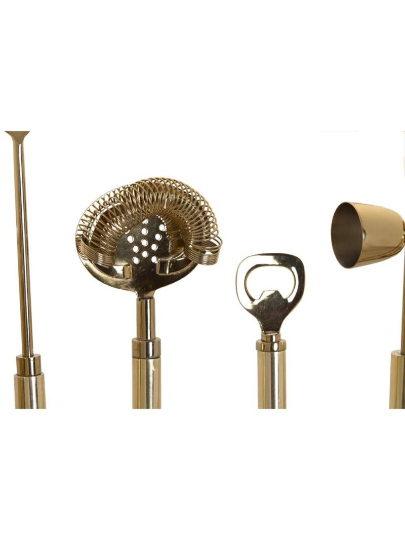 Set Cocktail 6 Pz Acciaio Inox Ramato Con Base Marmo