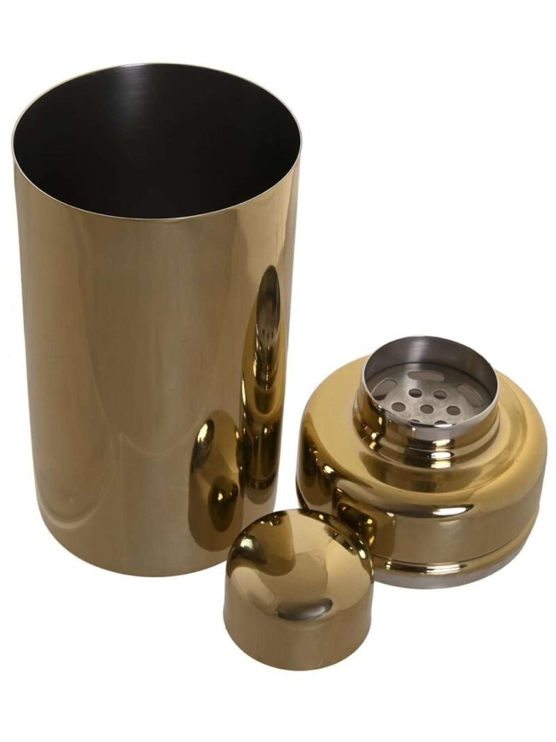 Set Cocktail 6 Pz Acciaio Inox Ramato Con Base Marmo