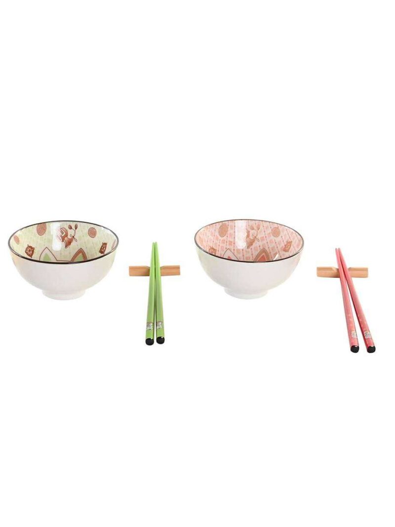 Set Sushi In Gres Con Motivo Gatto In Bamboo