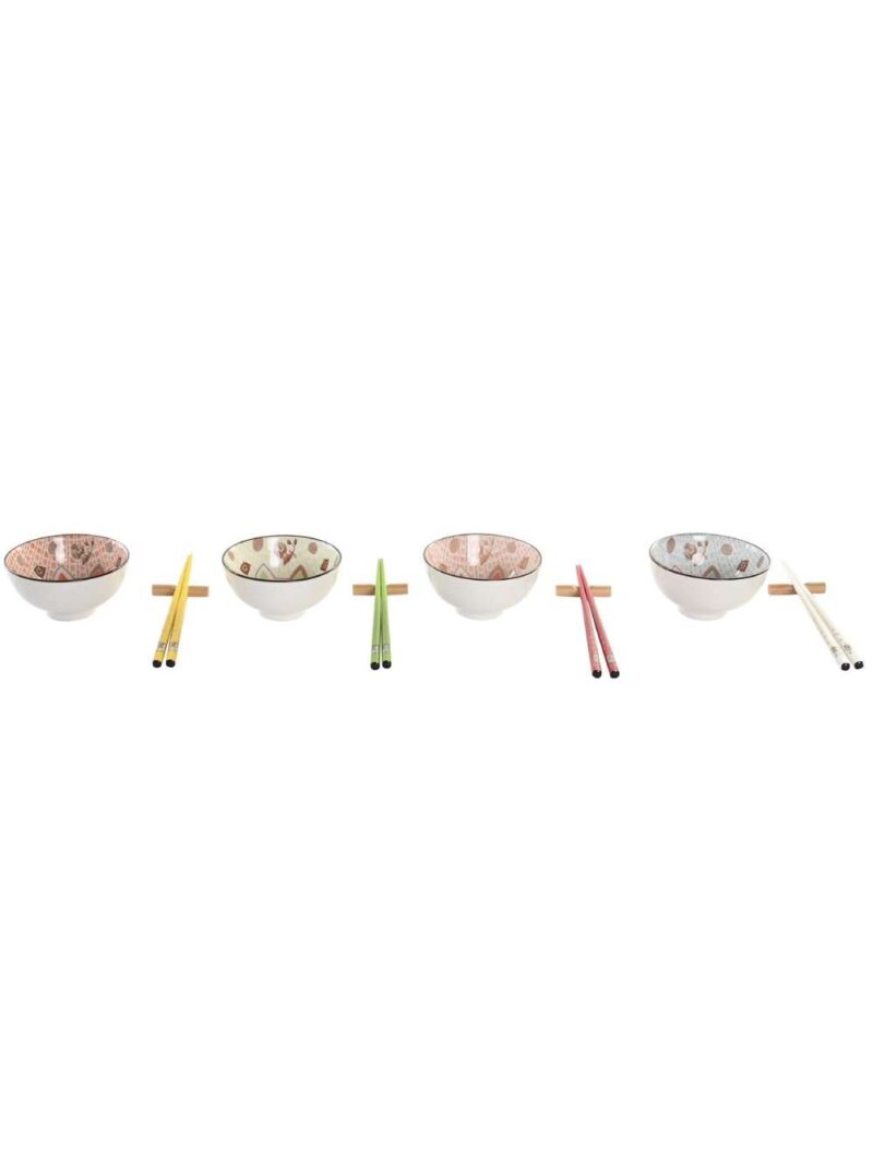 Set Sushi In Gres Con Motivo Gatto In Bamboo