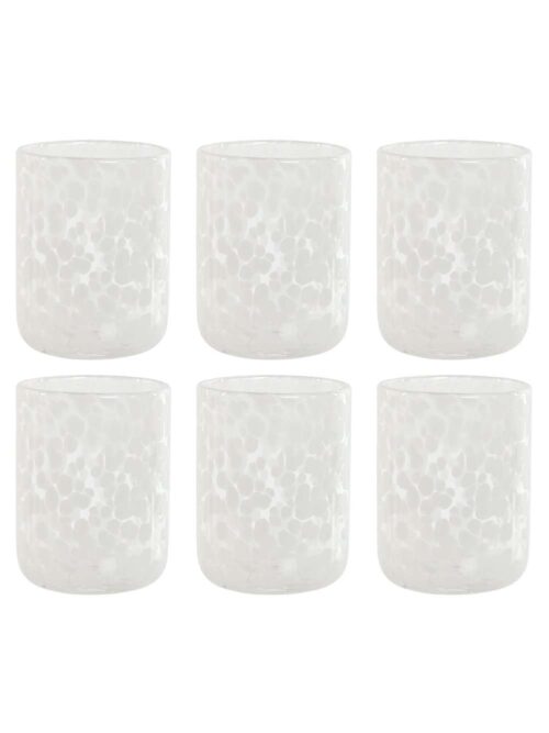 Set 6 Bicchieri in Cristallo Vintage Design Maculato Trasparente