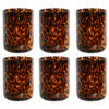Set 6 Bicchieri In Cristallo Vintage Design Maculato Marrone