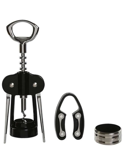 Set 3 Pezzi per Vino in Acciaio Inox Nero