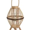 Portacandele In Rattan Naturale Con Cristallo