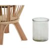 Portacandele In Rattan Naturale Con Cristallo