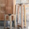 Portacandele In Legno Di Mango E Cristallo