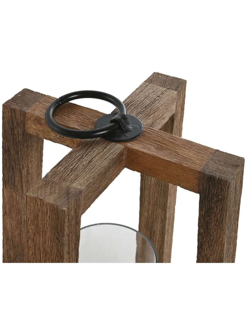 Portacandele In Legno Di Mango E Cristallo