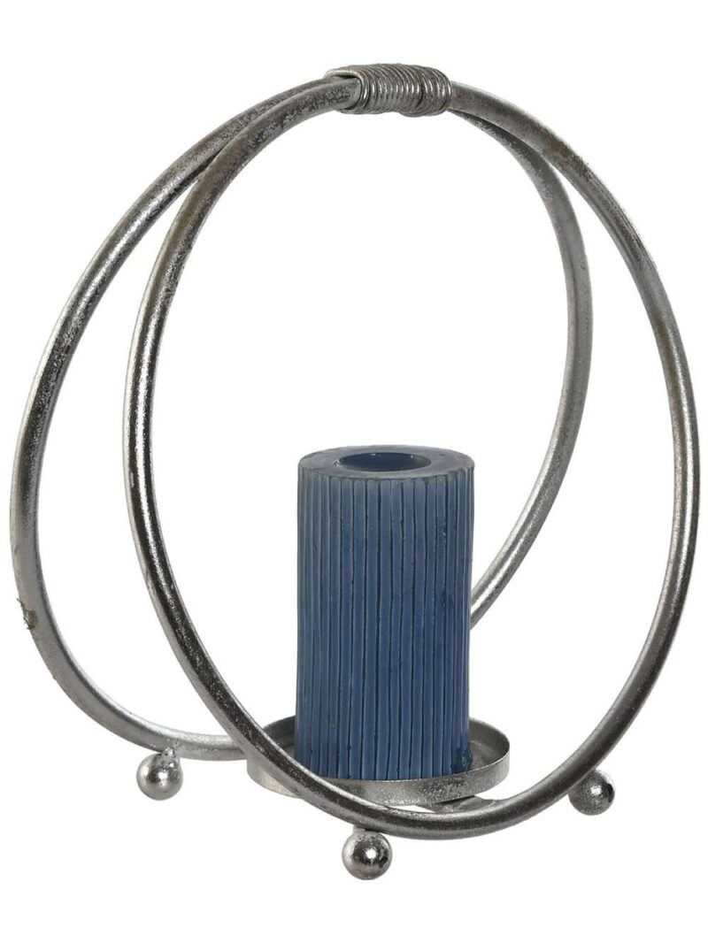 Set Di 2 Portacandele In Metallo Platino