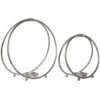 Set Di 2 Portacandele In Metallo Platino