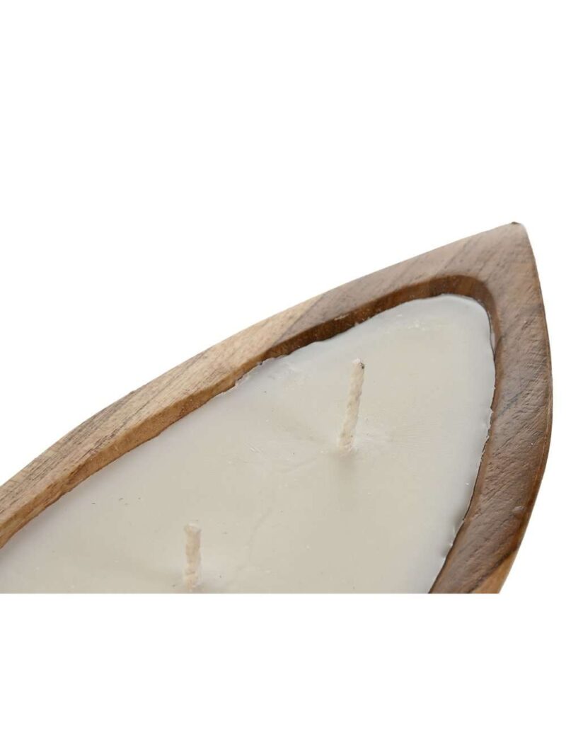 Candela In Cera Con Base In Legno Di Mango Naturale