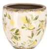 Vaso Sorrento Svasato in Porcellana h17 Decorato con Limoni