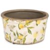 Vaso Sorrento Basso in Porcellana h11 cm Decorazione Limoni