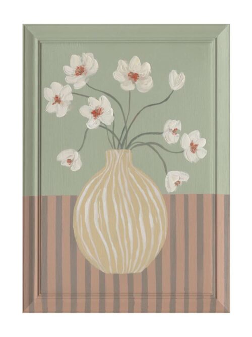 Dipinto Village con Cornice 50x70 cm Dipinto a Mano su MDF Cornice Effetto Legno
