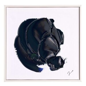 Dipinto Trilix Nero con Cornice 30x30 Tela Dipinta a Mano