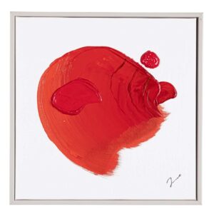 Dipinto Trilix Rosso con Cornice 30x30 Tela Dipinta a Mano
