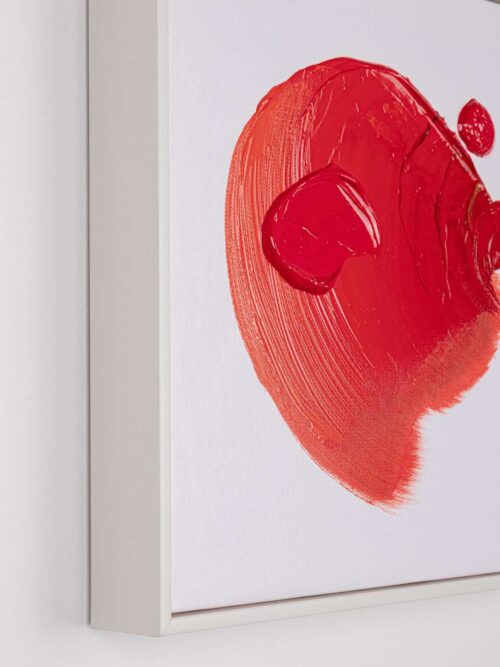 Dipinto Trilix Rosso con Cornice 30x30 Tela Dipinta a Mano