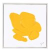 Dipinto Trilix Giallo Con Cornice 30X30 Tela Dipinta A Mano