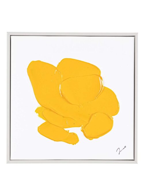 Dipinto Trilix Giallo con Cornice 30x30 Tela Dipinta a Mano