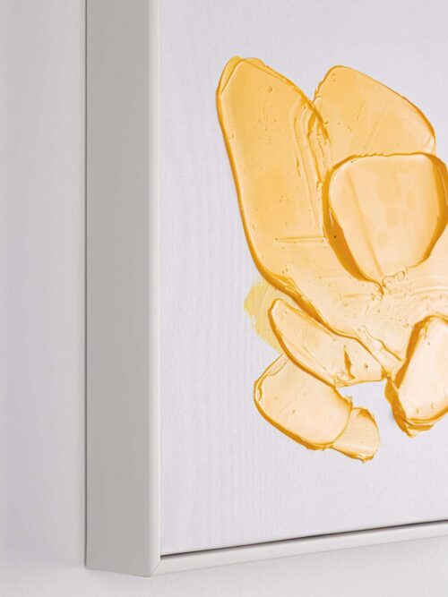 Dipinto Trilix Giallo con Cornice 30x30 Tela Dipinta a Mano