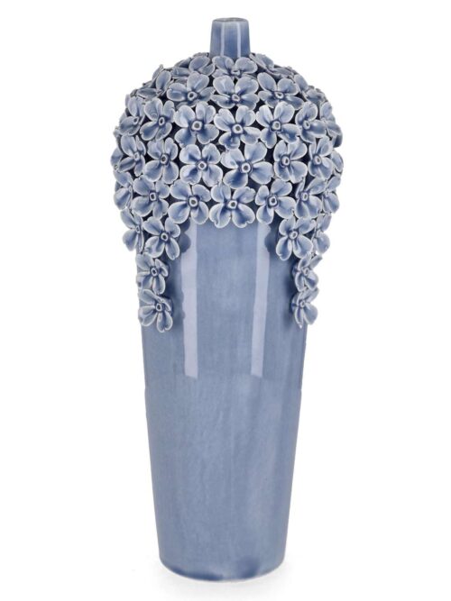 Vaso Decorativo Treasure Azzurro h40 Porcellana Impermeabile