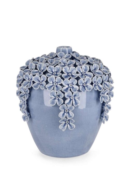 Vaso Decorativo Treasure Azzurro h23 Porcellana Impermeabile