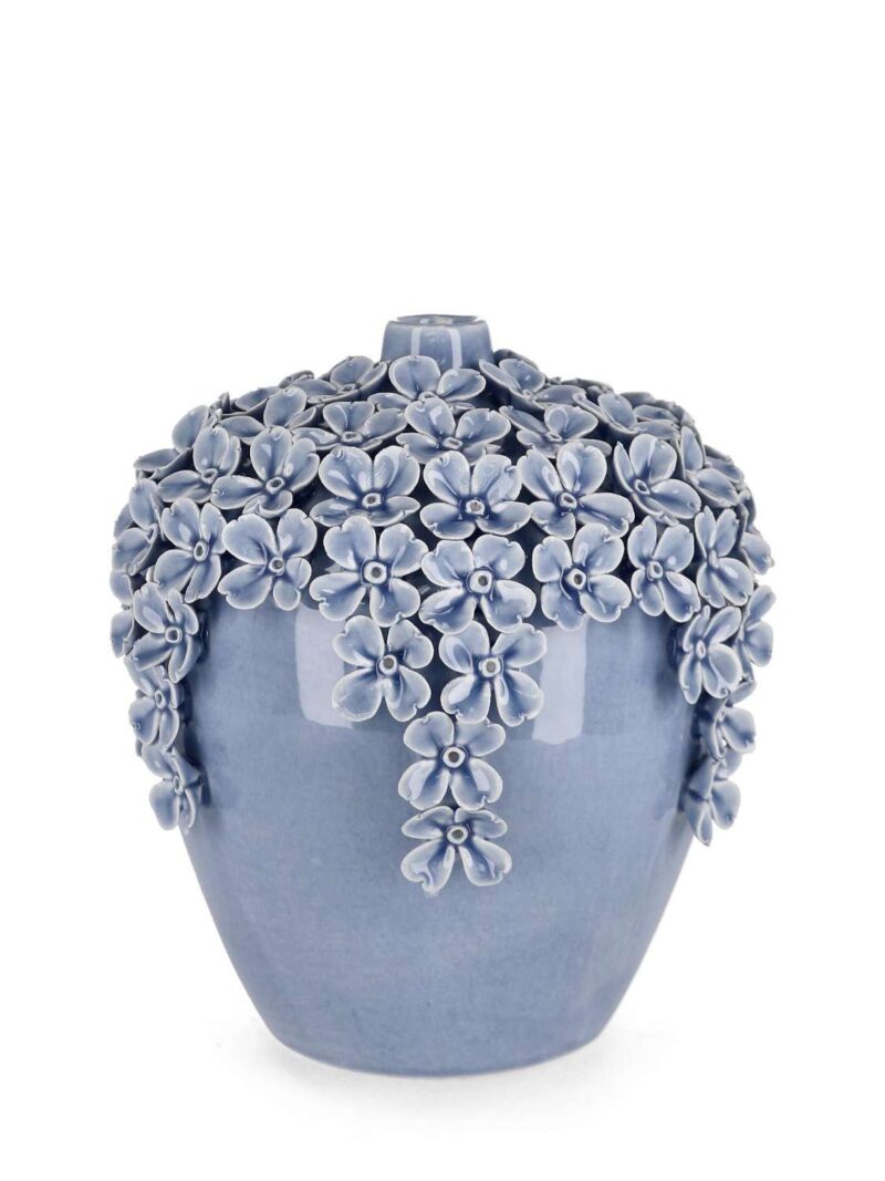 Vaso Decorativo Treasure Azzurro H23 Porcellana Impermeabile