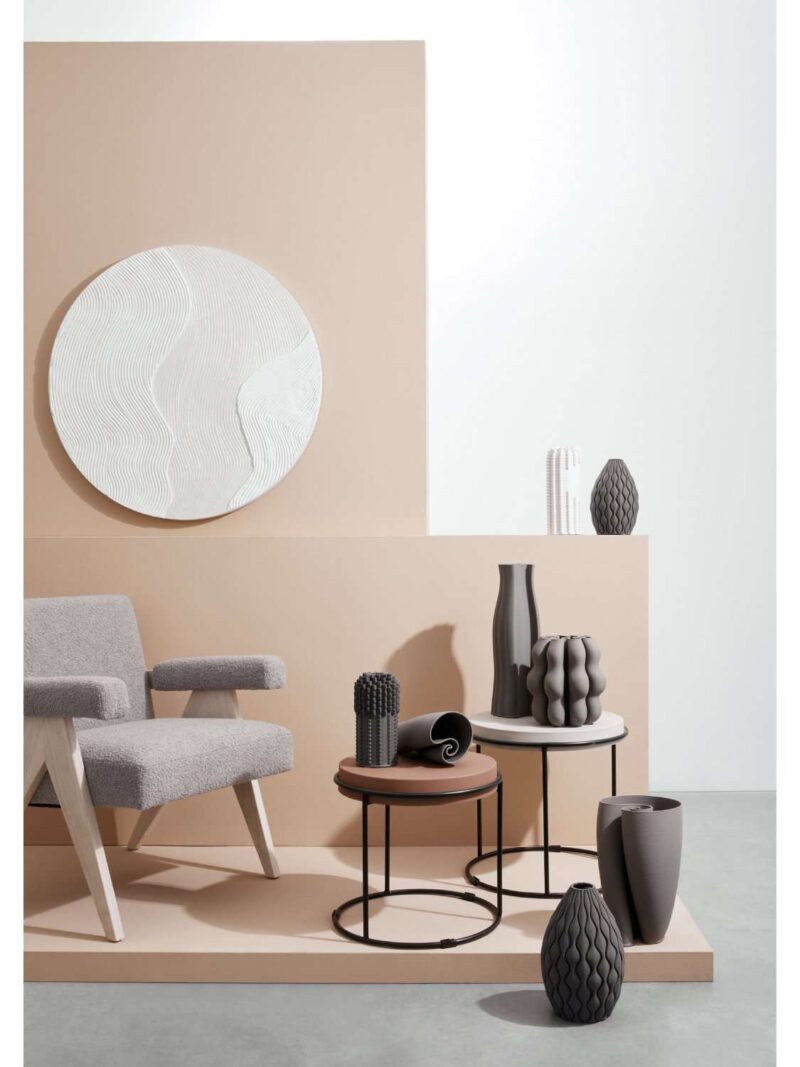 Vaso Haylee Tortora Ceramica Stampata In 3D Impermeabile