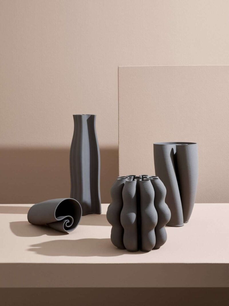 Vaso Haylee Tortora Ceramica Stampata In 3D Impermeabile