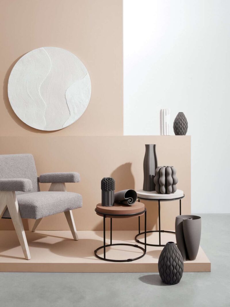 Vaso Maeli Tortora Ceramica Stampata In 3D Impermeabile