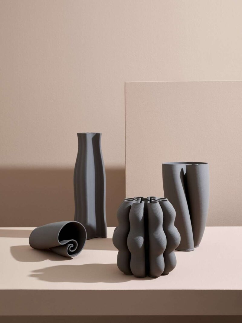 Vaso Maeli Tortora Ceramica Stampata In 3D Impermeabile