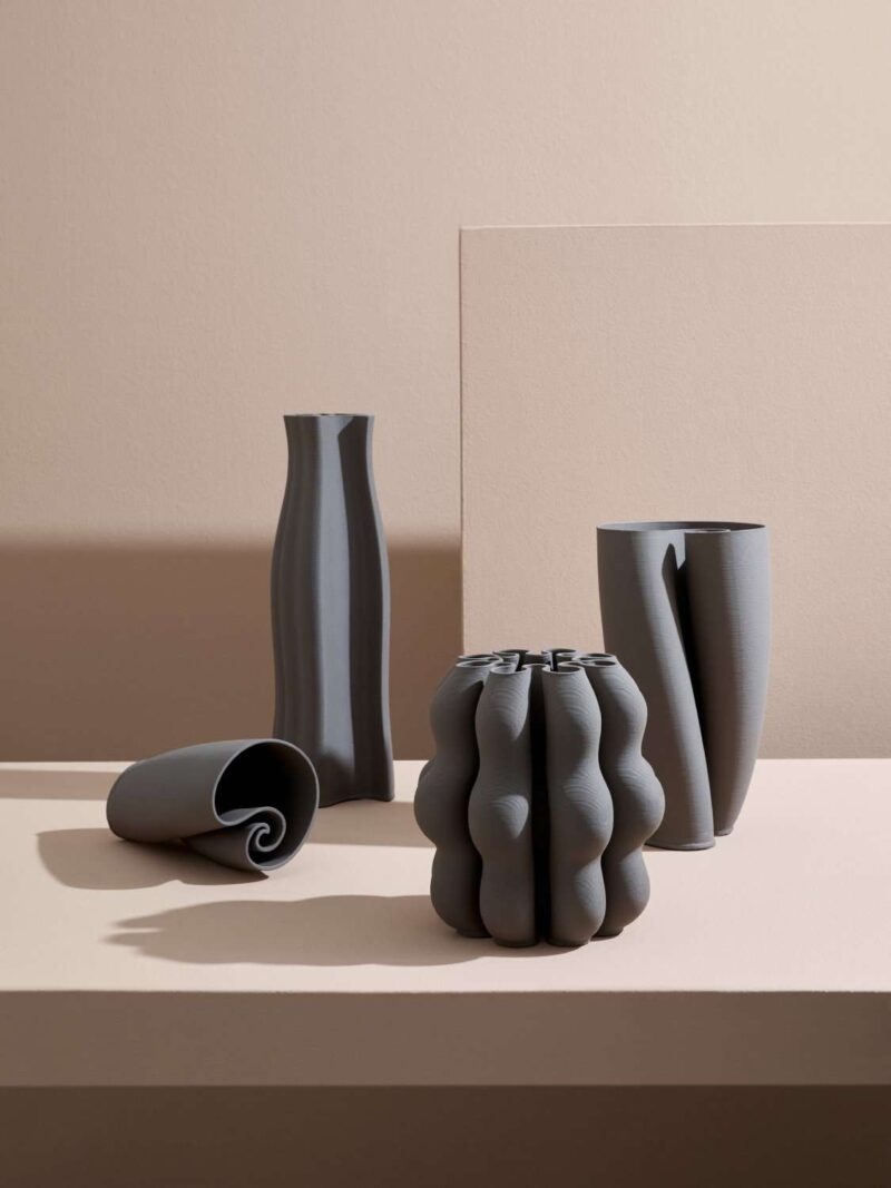 Vaso Rowan Tortora Ceramica Stampata In 3D Impermeabile