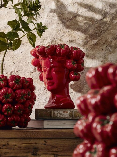 Vaso Gazpacho Lady Rosso h29 Ceramica Impermeabile