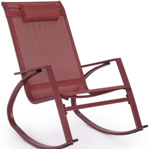 Poltrona Dondolo con Piedi Demid Rosso Pepper