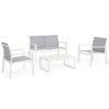 Salotto Kallen Bianco Set 4 Pezzi In Alluminio E Textilene