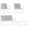 Salotto Kallen Bianco Set 4 Pezzi In Alluminio E Textilene