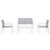 Salotto Kallen Bianco Set 4 Pezzi In Alluminio E Textilene