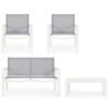 Salotto Kallen Bianco Set 4 Pezzi In Alluminio E Textilene