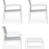 Salotto Kallen Bianco Set 4 Pezzi In Alluminio E Textilene