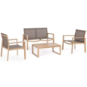 Salotto KALLEN Naturale Set 4 pezzi in alluminio