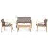 Salotto Kallen Naturale Set 4 Pezzi In Alluminio