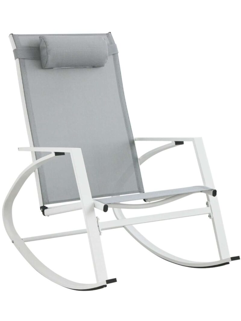 Poltrona Dondolo Con Piedi Demid New Bianco