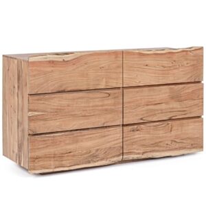 Cassettiera Aron con 6 Cassetti in Legno di Acacia