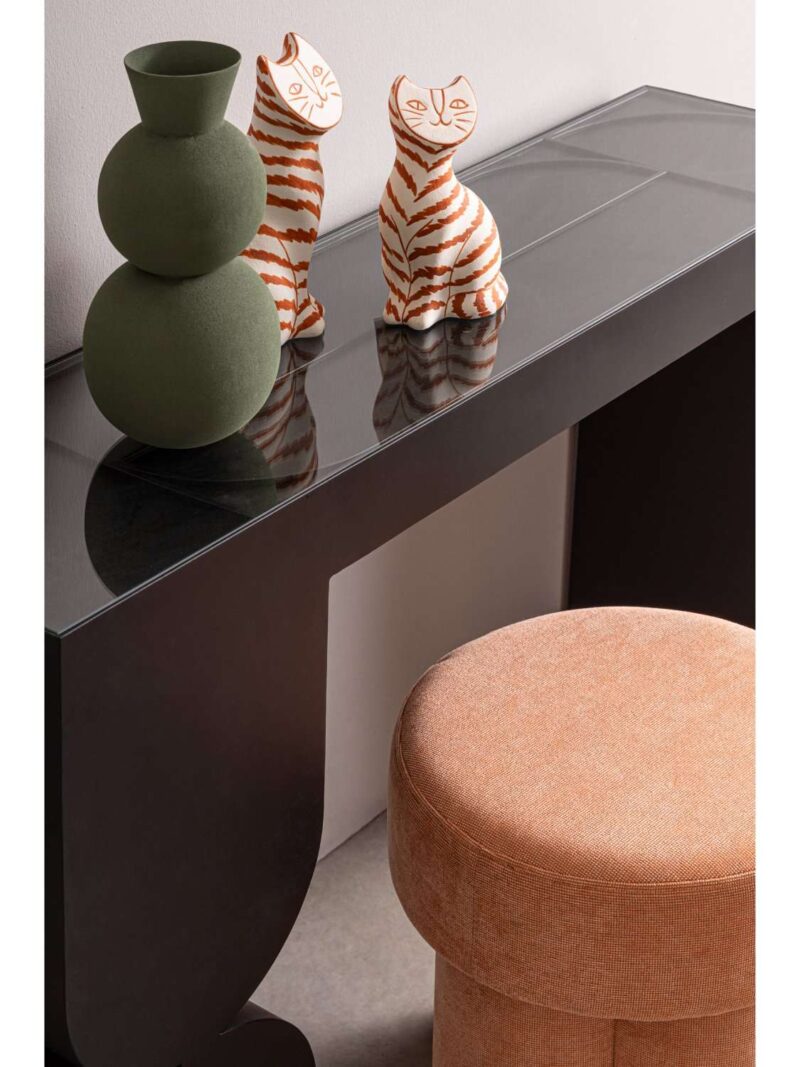 Consolle Moderna Vetro E Acciaio, Mobile Ingresso Elegante, Arredo Eclettico Sottile, Consolle Salvaspazio, Tavolo Vetro Temperato, Design Minimalista Moderno