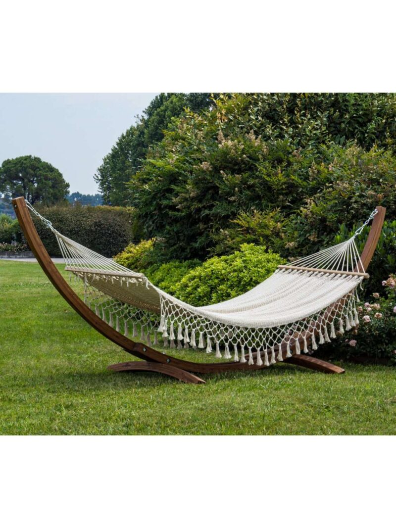 Supporto Per Amaca, Legno Di Larice, Ferramenta Acciaio Galvanizzato, Supporto Amaca 100 Kg, Supporto 316X119X125 Cm, Supporto Da Esterno, Supporto Per Giardino, Supporto Per Terrazza, Montaggio Facile, Accessorio Per Amaca