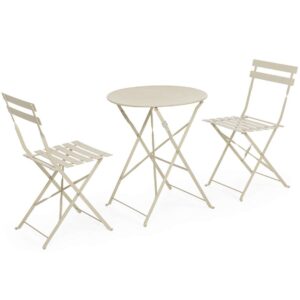 Set 3 Pezzi Bistrot Austin Gypsum 2 Sedie e 1 Tavolo