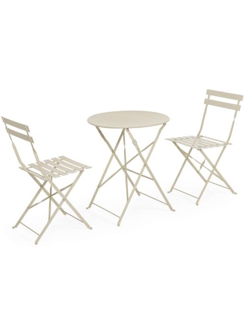 Set 3 Pezzi Bistrot Austin Gypsum 2 Sedie e 1 Tavolo