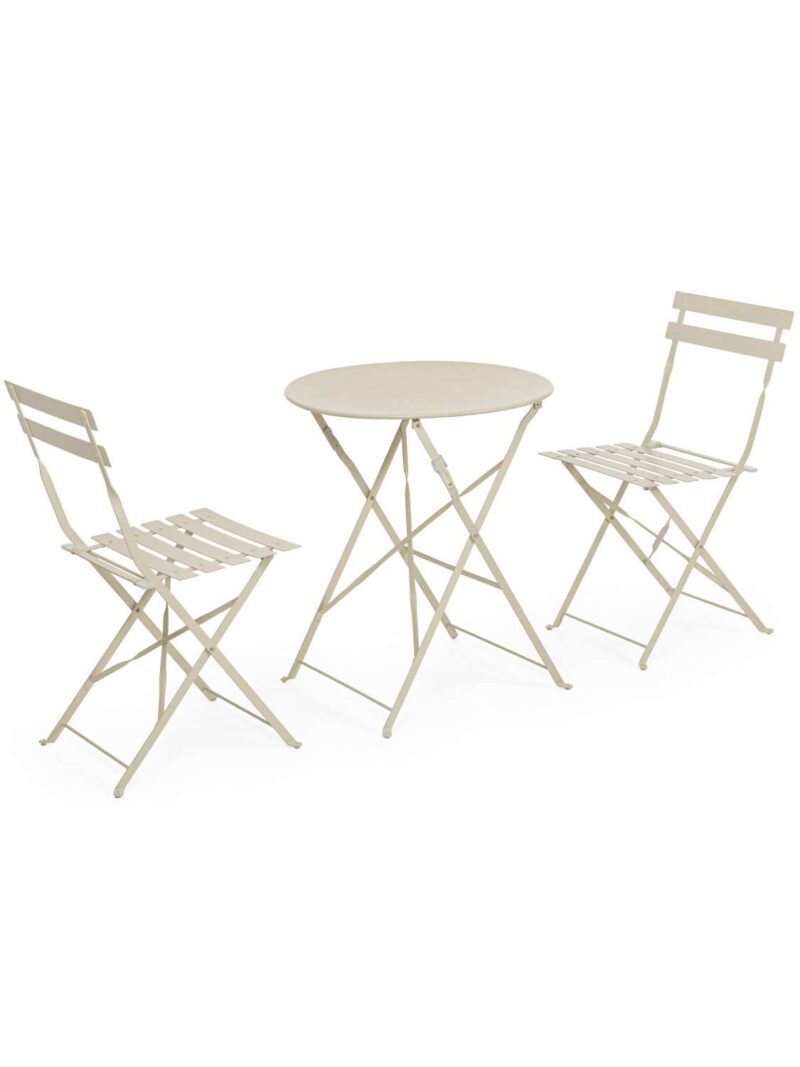 Set 3 Pezzi Bistrot Austin Gypsum 2 Sedie E 1 Tavolo