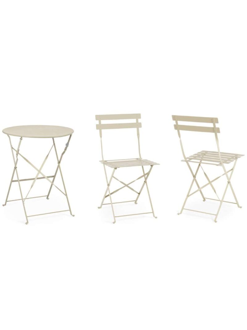 Set 3 Pezzi Bistrot Austin Gypsum 2 Sedie E 1 Tavolo