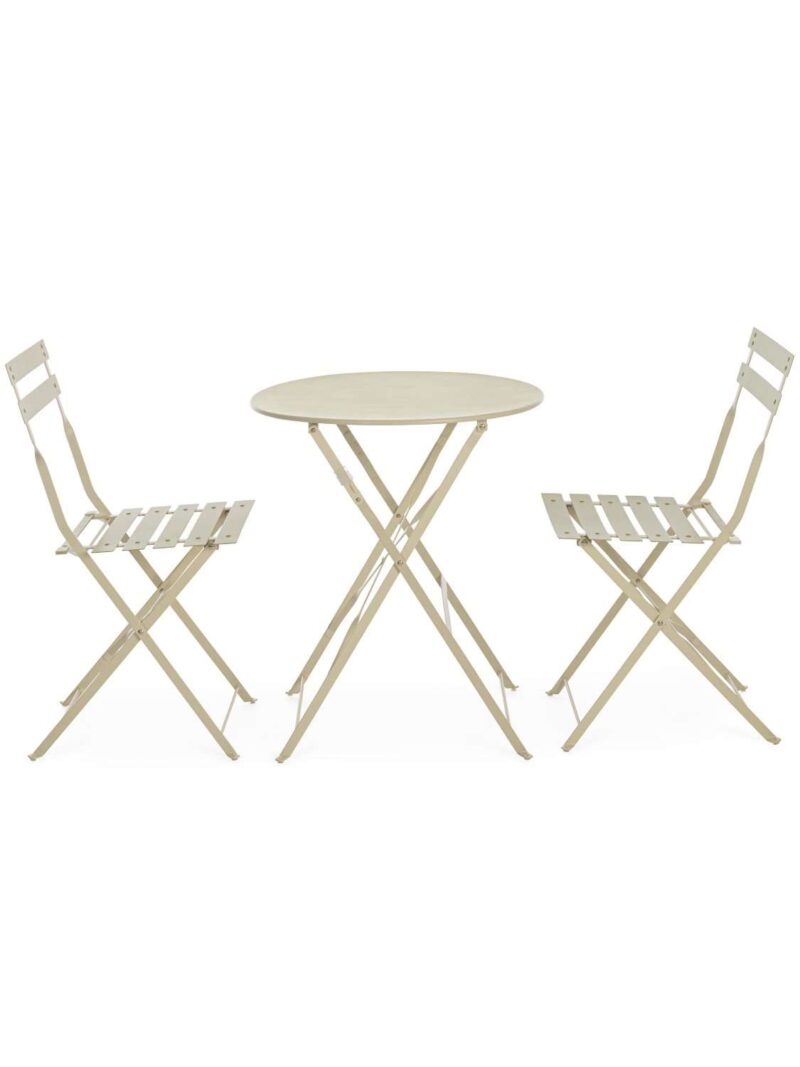 Set 3 Pezzi Bistrot Austin Gypsum 2 Sedie E 1 Tavolo